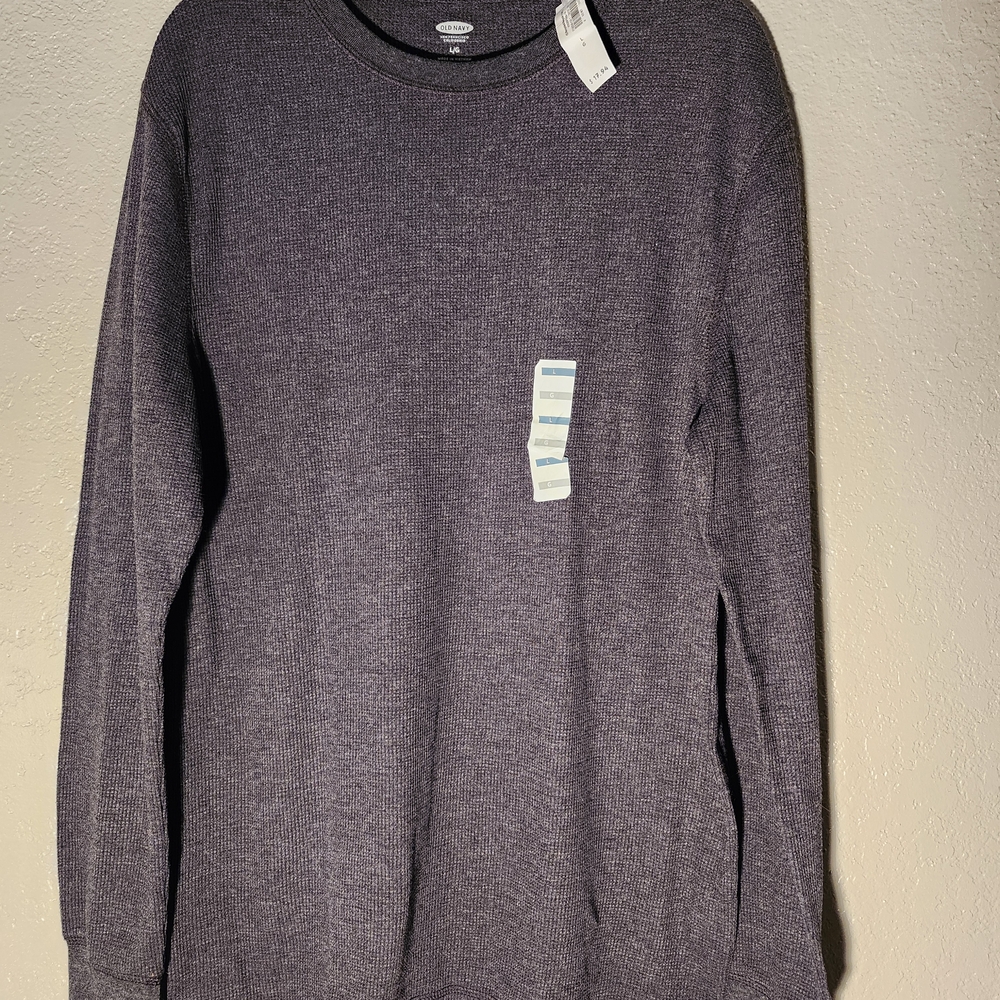 Old Navy Charcoal Gray Long Sleeve Thermal Shirt, Men's Large